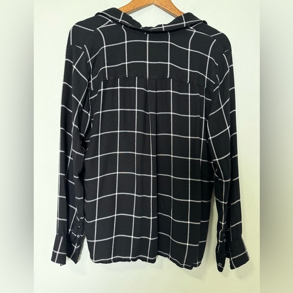 Banana Republic Dillon Classic-Fit Flannel Shirt Black & White Size Large - Picture 3 of 7